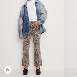 Good American Leopard Good Kick Flare Pants 6/28